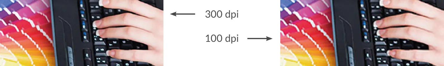 Exemple images 100dpi et 300dpi